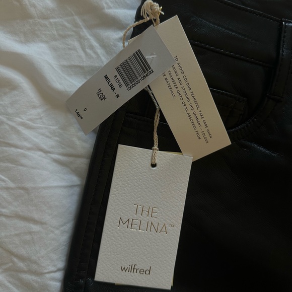Black Aritzia faux leather high rise Melina pants - Picture 7 of 8